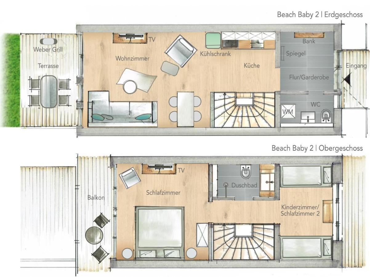 Ferienwohnung Beach Baby 2 부숨 외부 사진